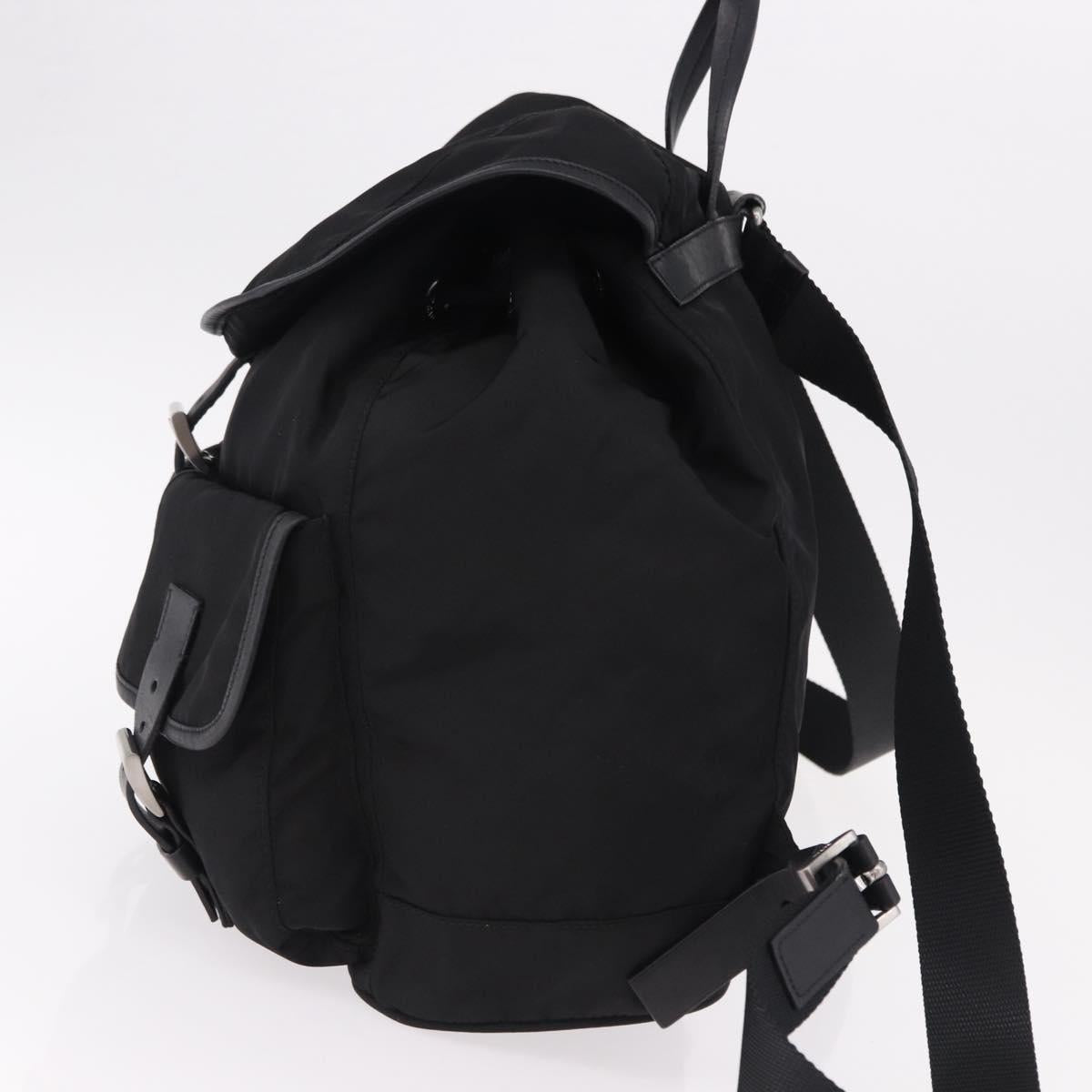 PRADA Backpack Nylon Black Silver Auth 191328V
