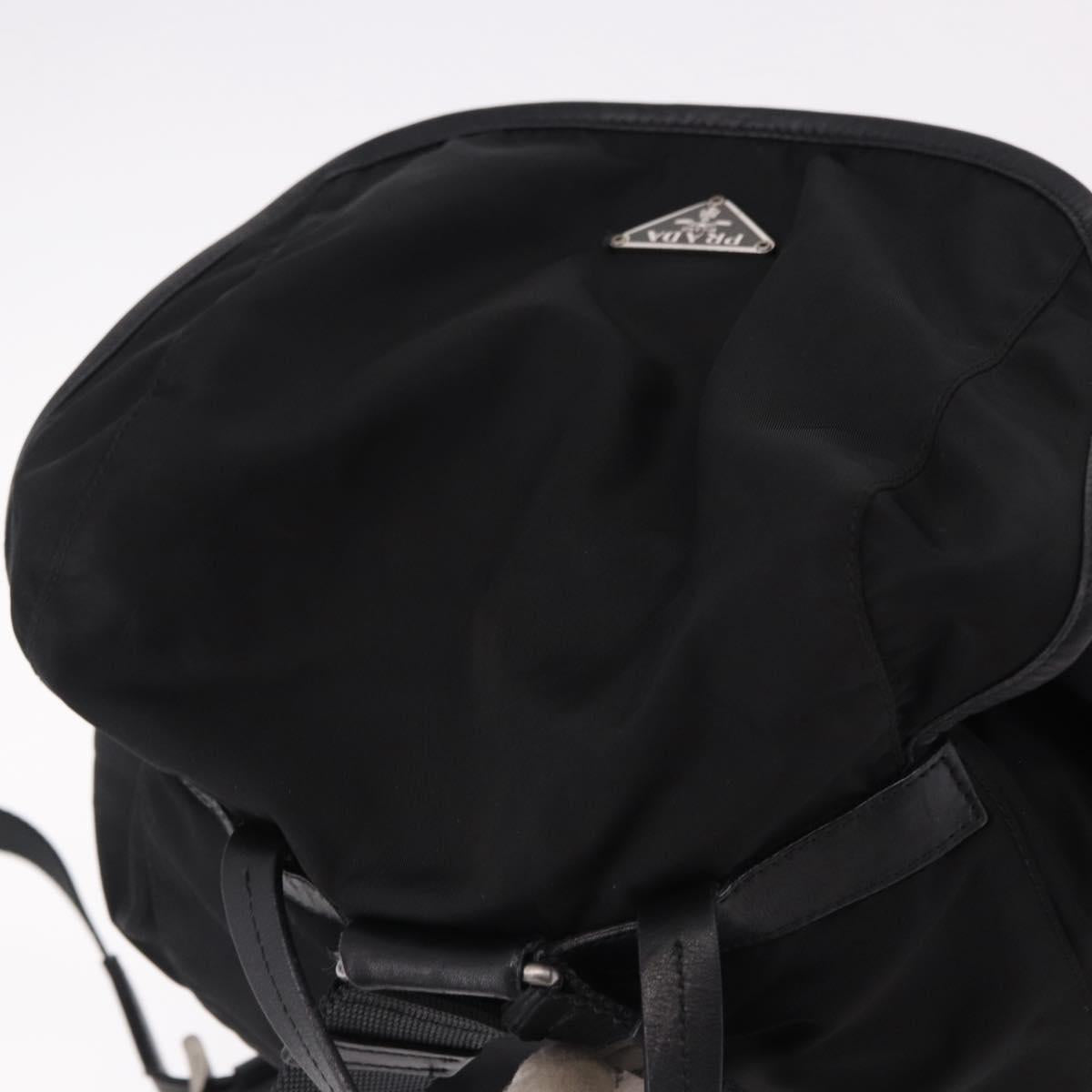 PRADA Backpack Nylon Black Silver Auth 191328V