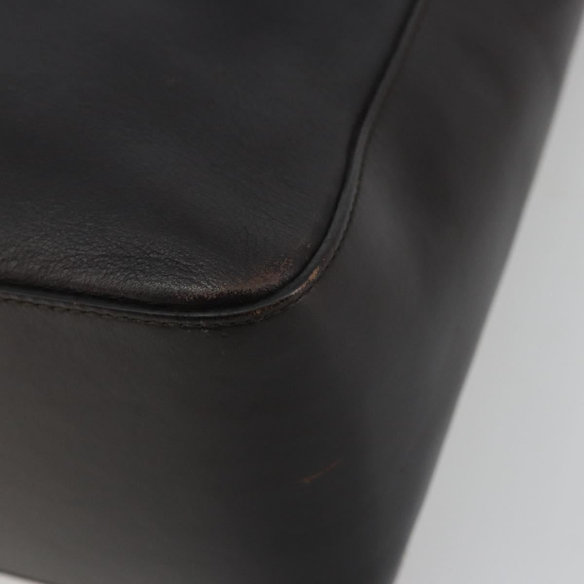 GUCCI Shoulder Bag Leather Brown Silver 001 3766 Auth 191334A