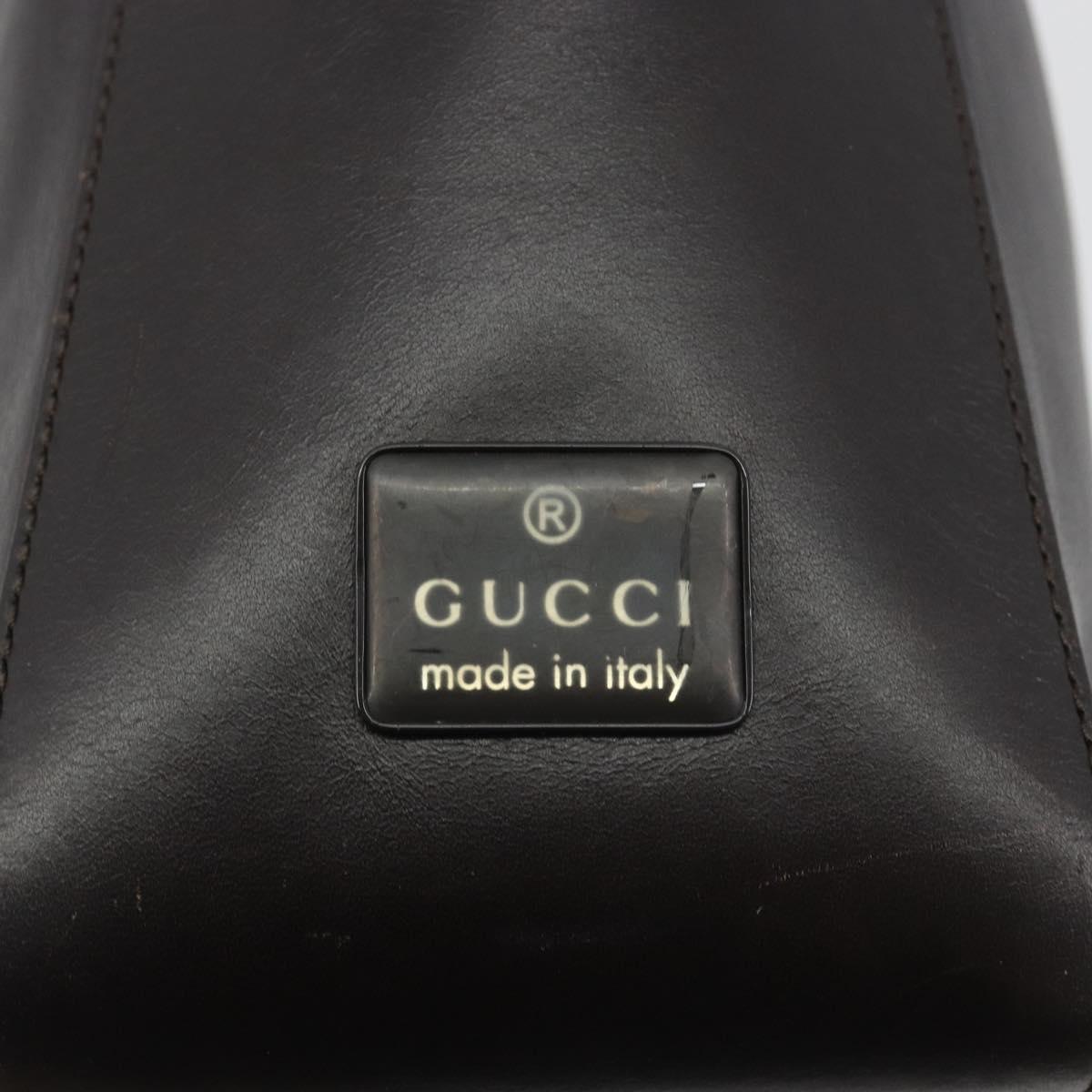 GUCCI Shoulder Bag Leather Brown Silver 001 3766 Auth 191334A