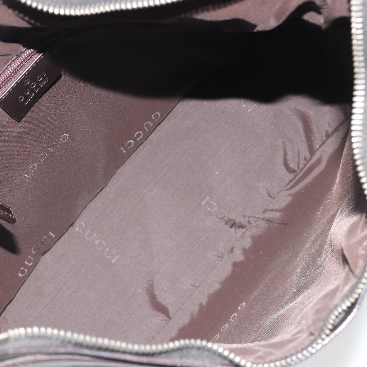 GUCCI Shoulder Bag Leather Brown Silver 001 3766 Auth 191334A
