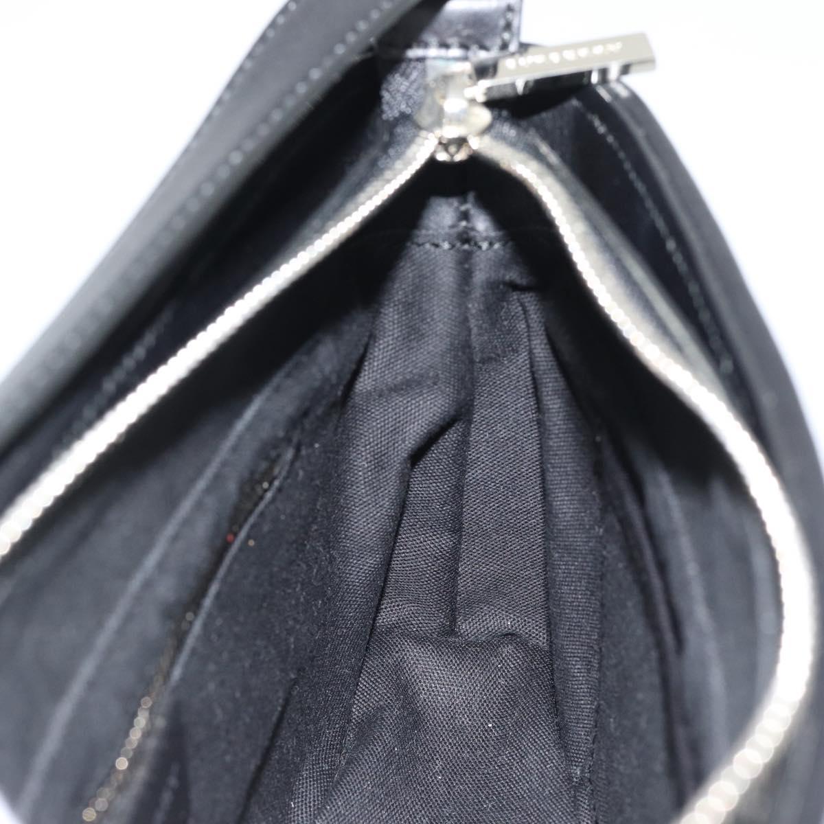 BURBERRY Nova Check Shoulder Bag Canvas Black Silver Auth 191335V