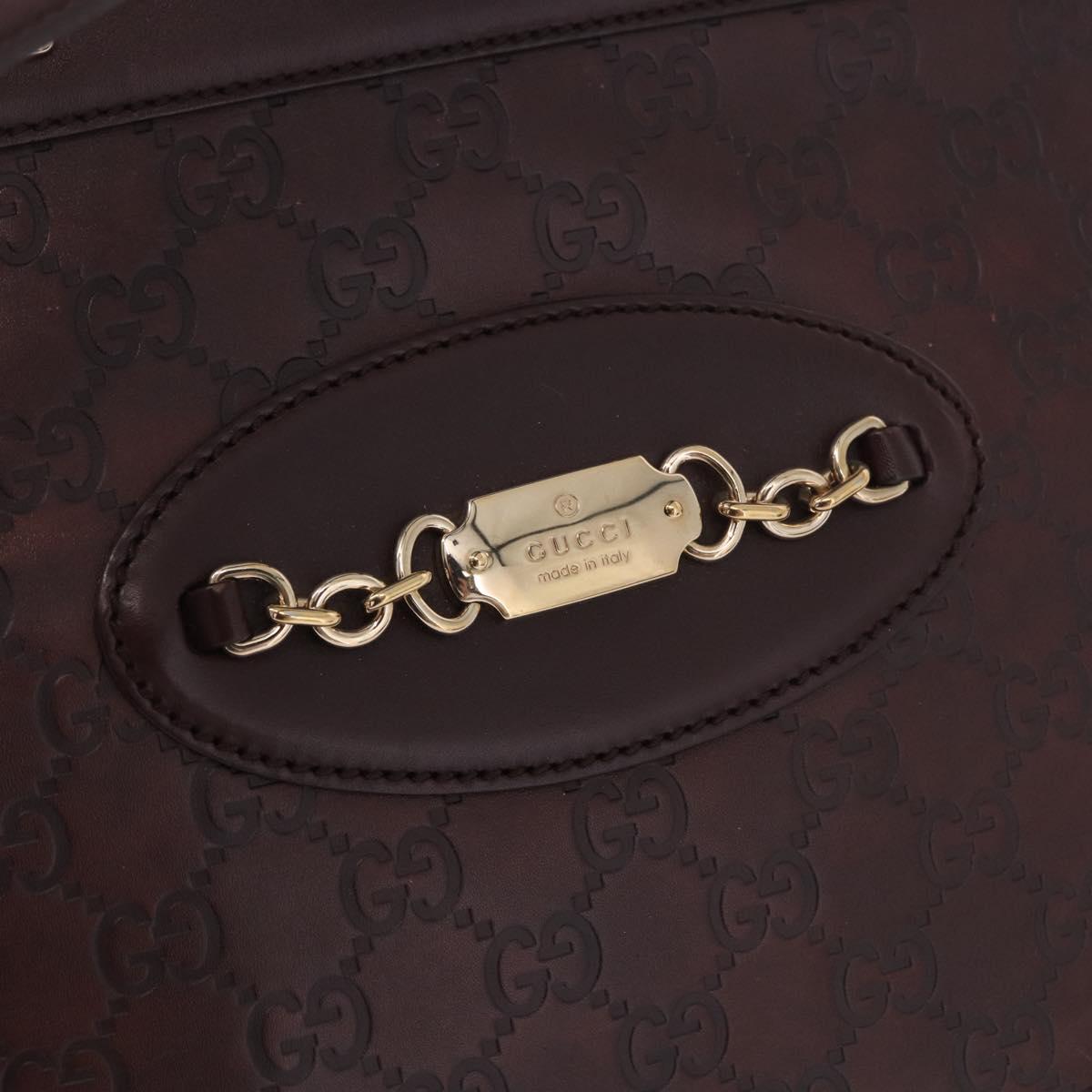 GUCCI GG Canvas Guccissima Tote Bag Leather Brown Gold 145993 Auth 191338V