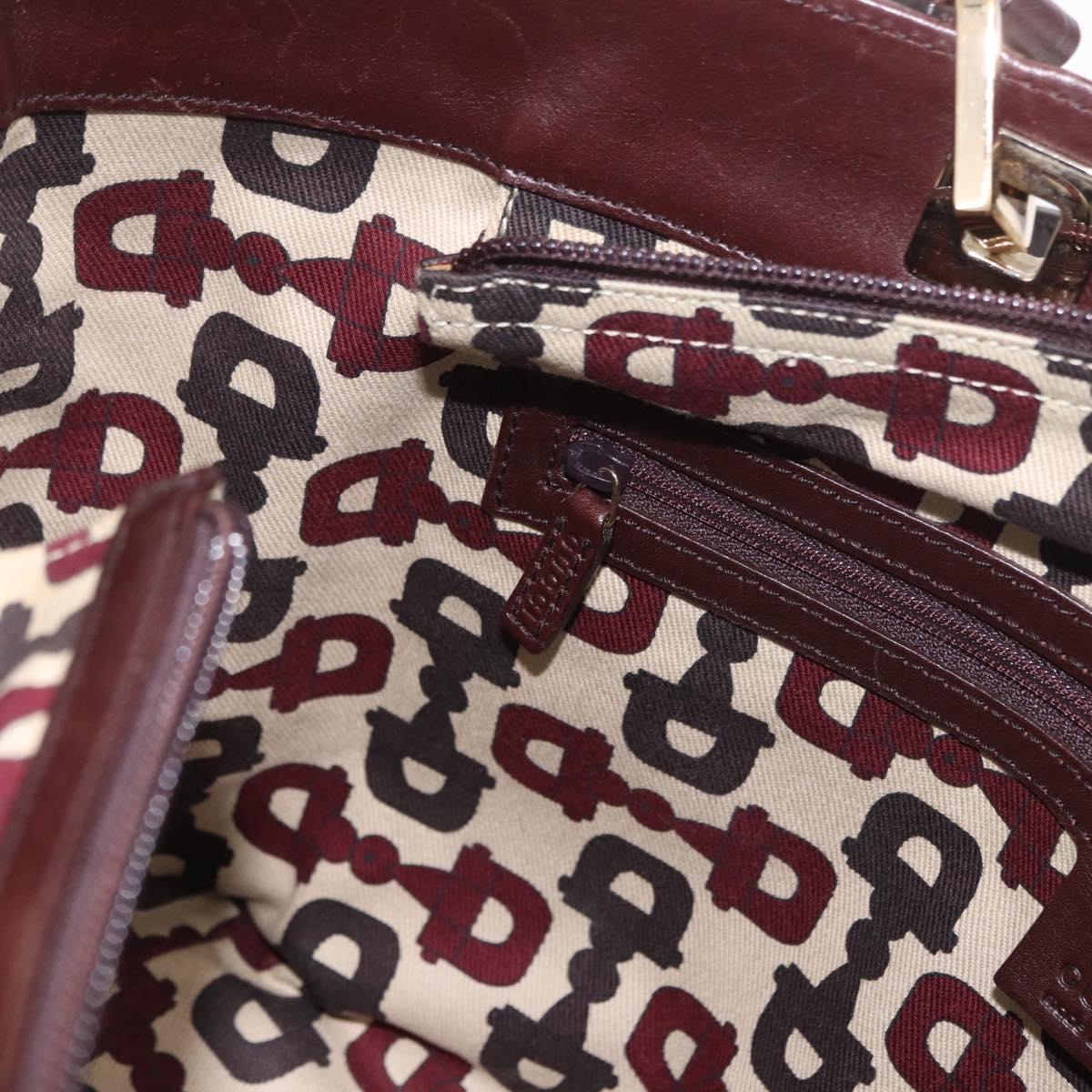 GUCCI GG Canvas Guccissima Tote Bag Leather Brown Gold 145993 Auth 191338V