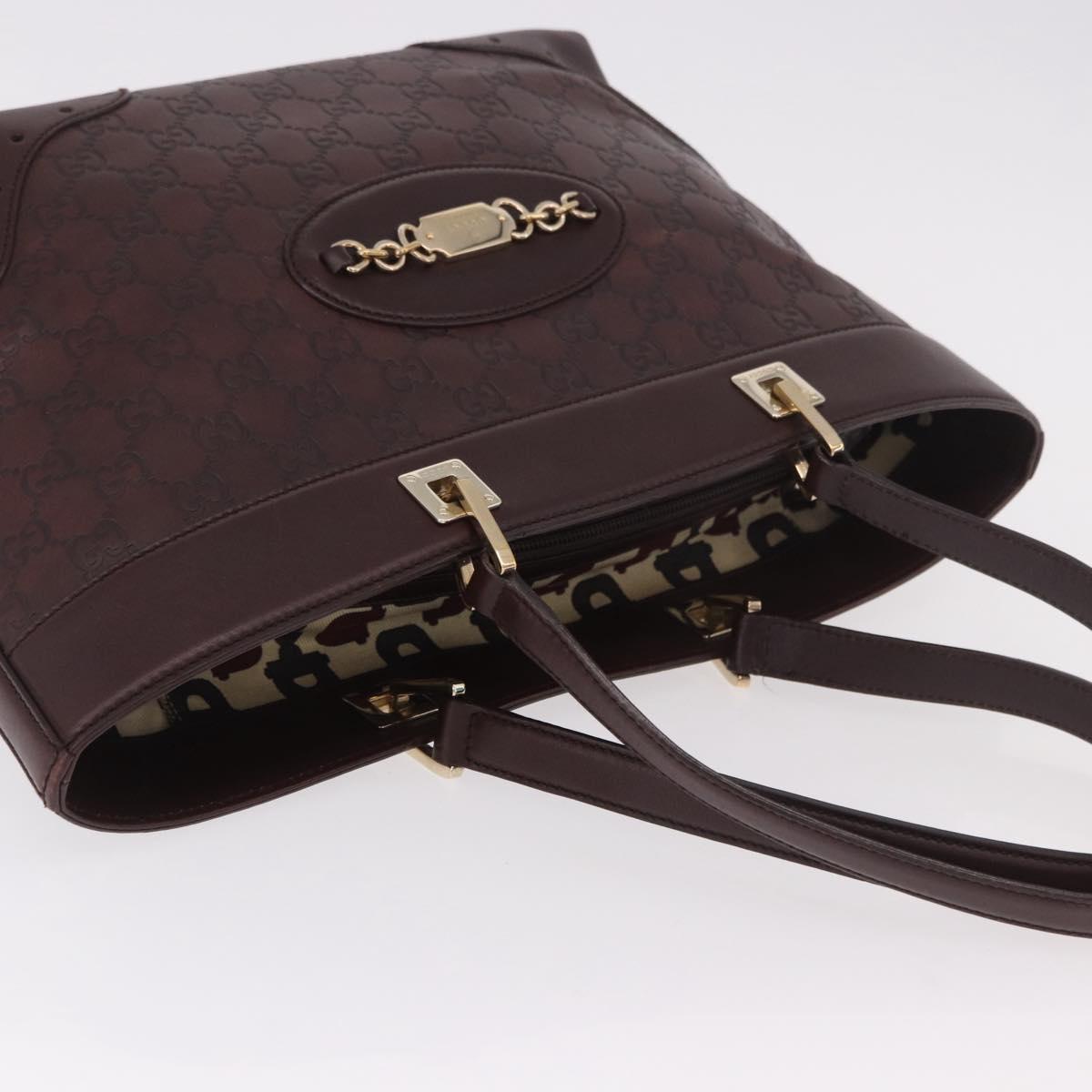 GUCCI GG Canvas Guccissima Tote Bag Leather Brown Gold 145993 Auth 191338V