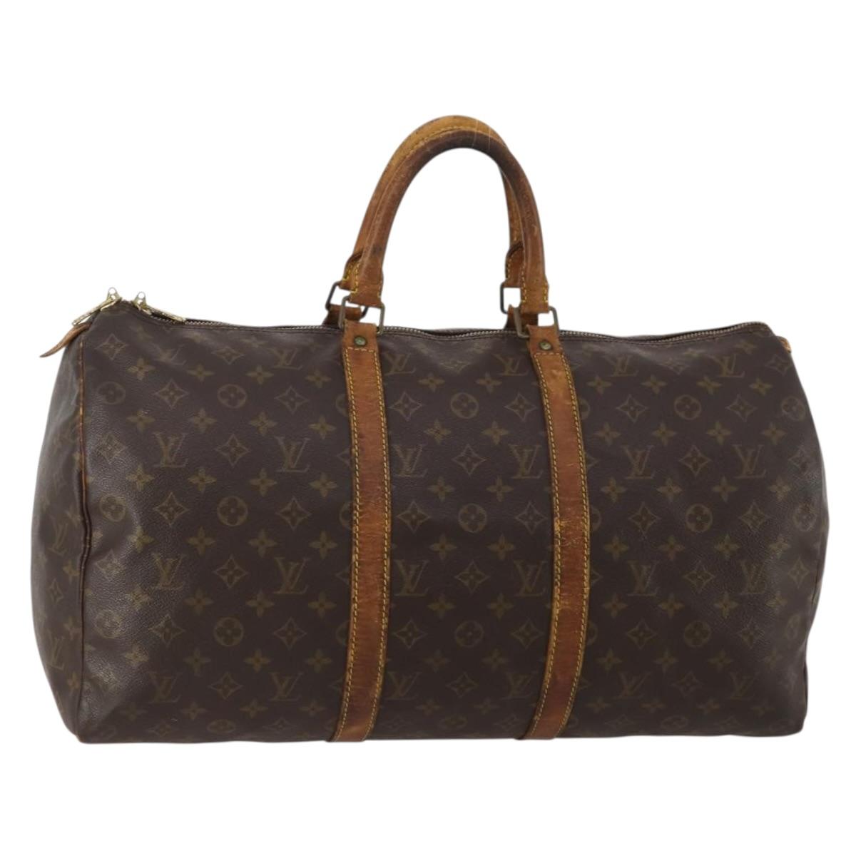 LOUIS VUITTON Monogram Keepall 50 Boston Bag M41426 LV Auth 191340
