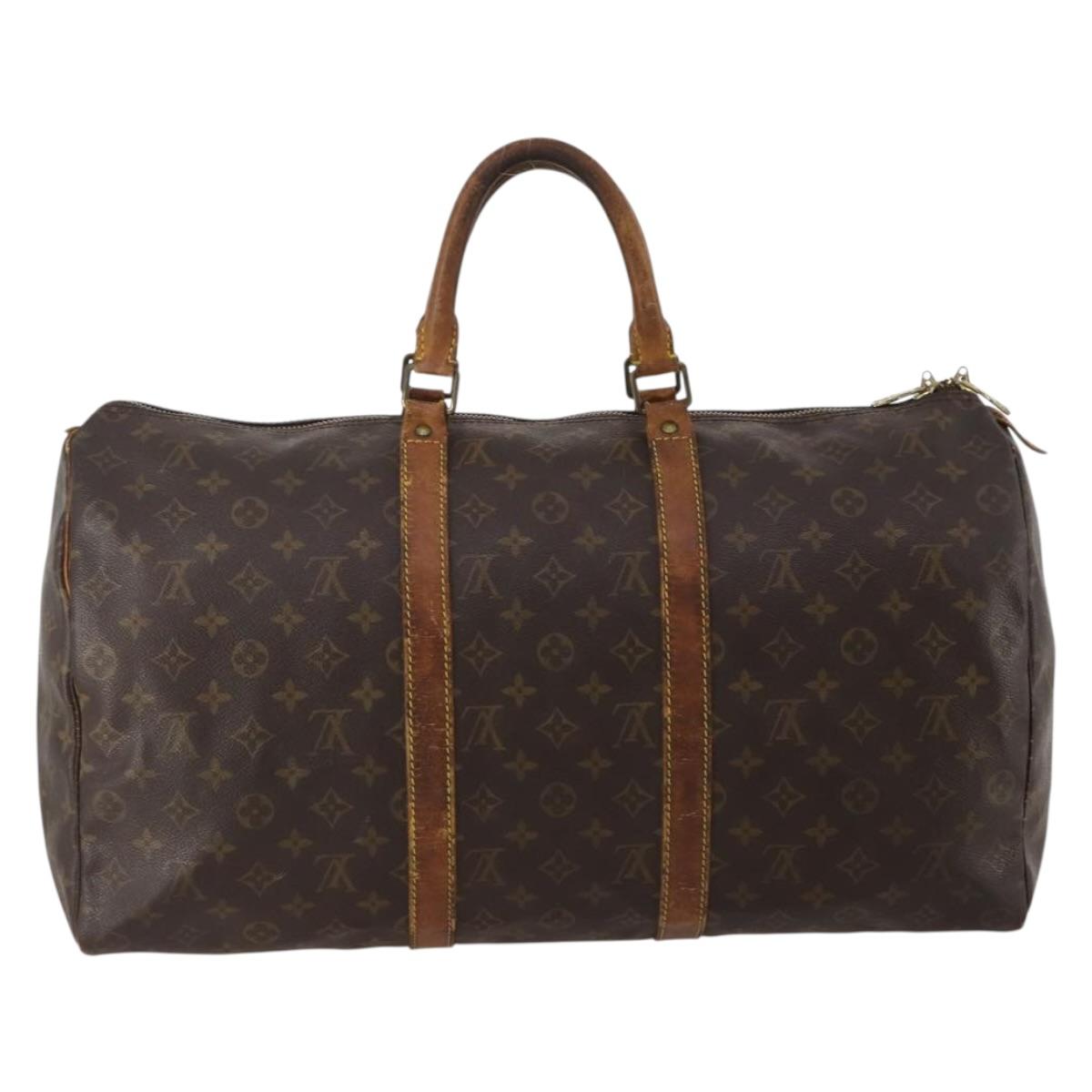 LOUIS VUITTON Monogram Keepall 50 Boston Bag M41426 LV Auth 191340