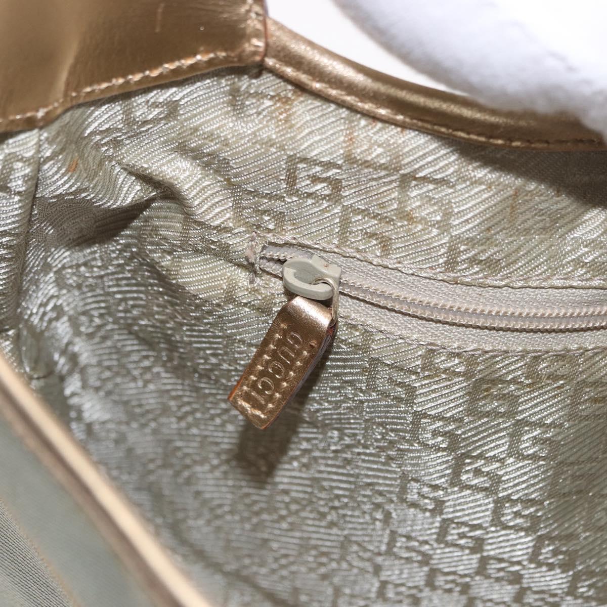 GUCCI Jackie Shoulder Bag Canvas Green Gold 001 3735 Auth 191343V