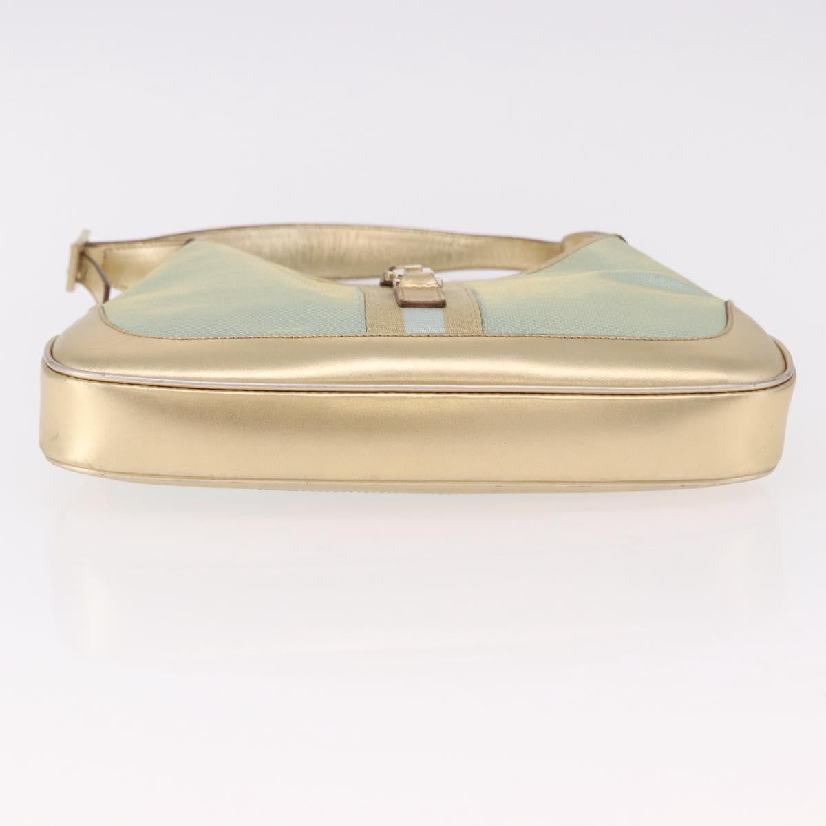 GUCCI Jackie Shoulder Bag Canvas Green Gold 001 3735 Auth 191343V