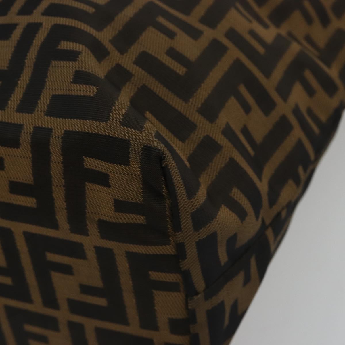 FENDI Zucca Canvas Tote Bag Brown Black Auth 191346
