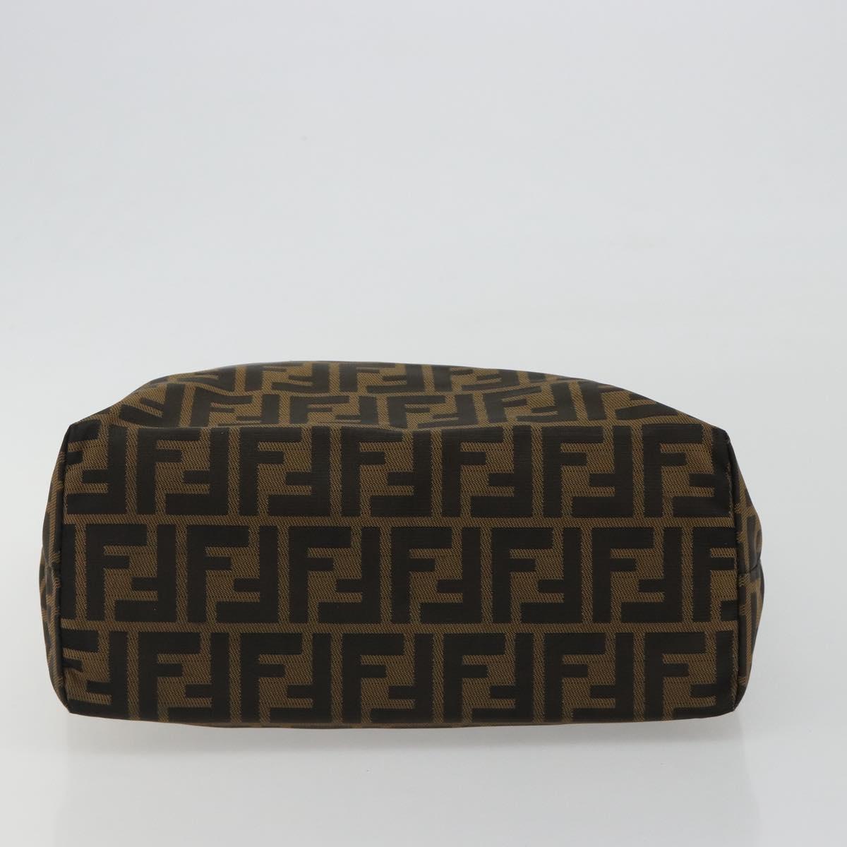 FENDI Zucca Canvas Tote Bag Brown Black Auth 191346