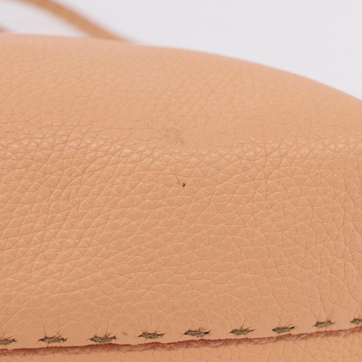 FENDI Celeria Hand Bag Leather With Pouch Orange Gold Auth 191347V