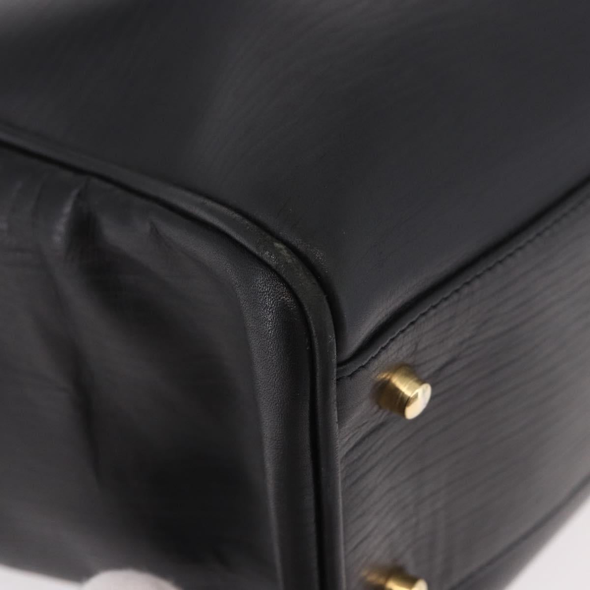 CELINE Hand Bag Leather Black Gold Auth 191353A