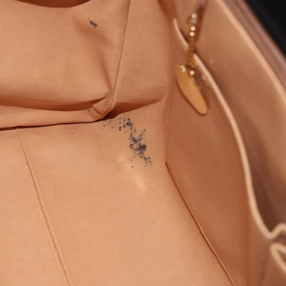 CELINE Hand Bag Leather Black Gold Auth 191353A