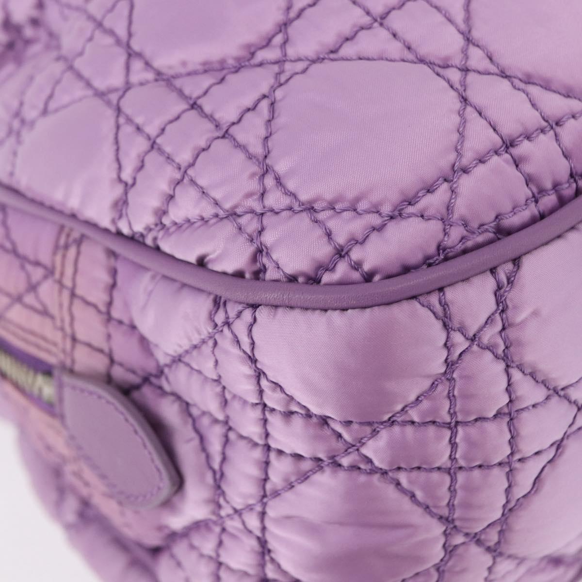 Christian Dior Canage Hand Bag Nylon Purple Silver Auth 191360