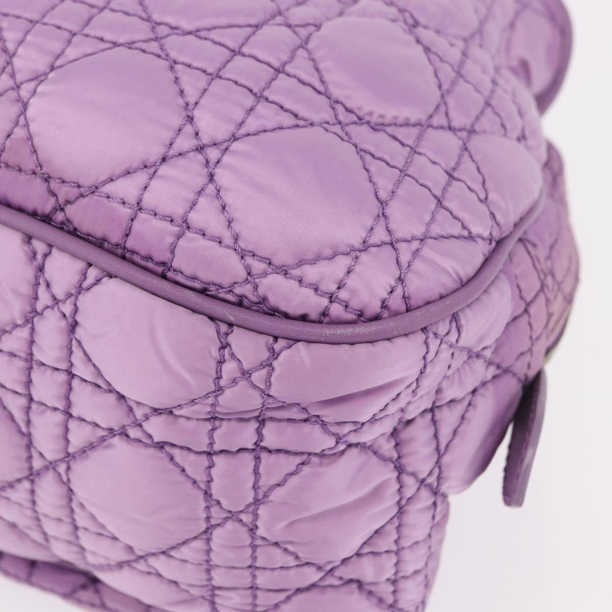 Christian Dior Canage Hand Bag Nylon Purple Silver Auth 191360