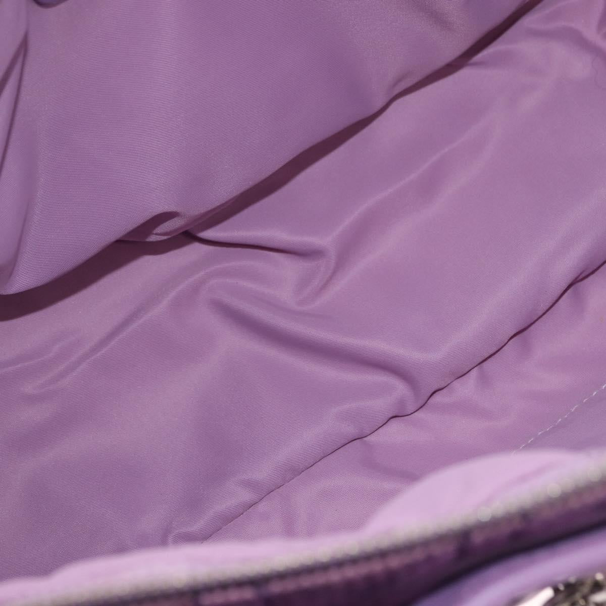 Christian Dior Canage Hand Bag Nylon Purple Silver Auth 191360