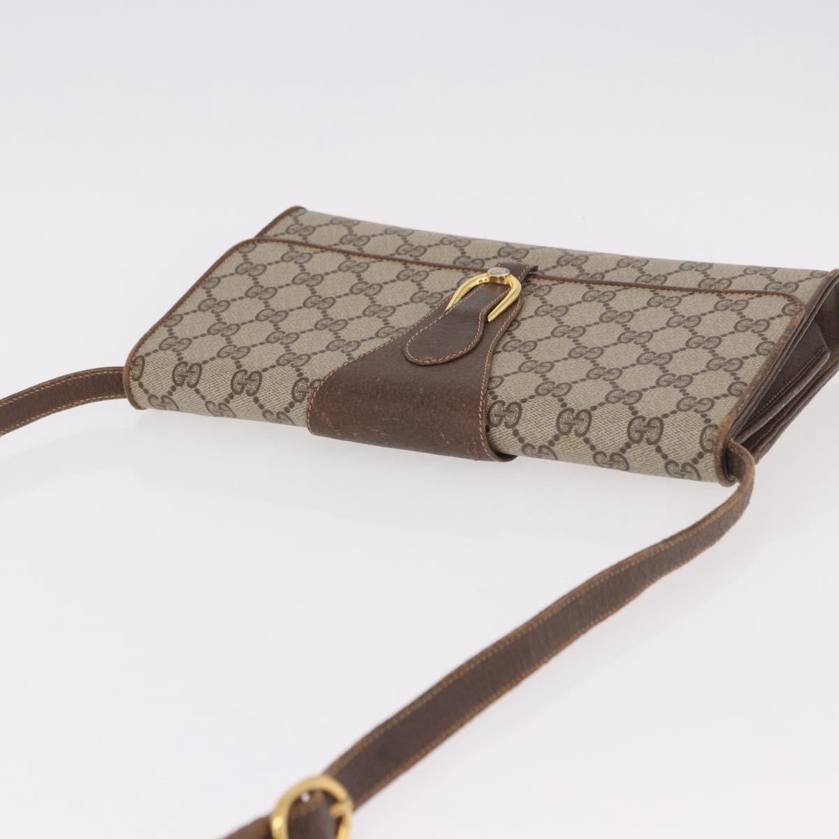 GUCCI GG Supreme Shoulder Bag PVC Beige Gold 904 02 050 Auth 191371