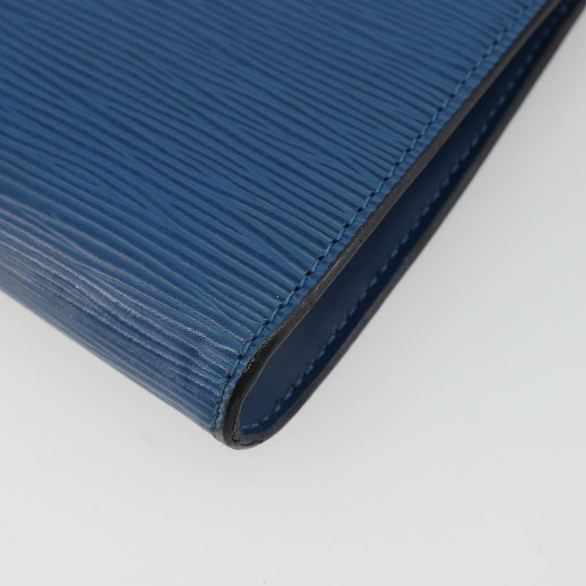 LOUIS VUITTON Epi Pochette Accessoires Pouch Blue M52985 LV Auth 191372