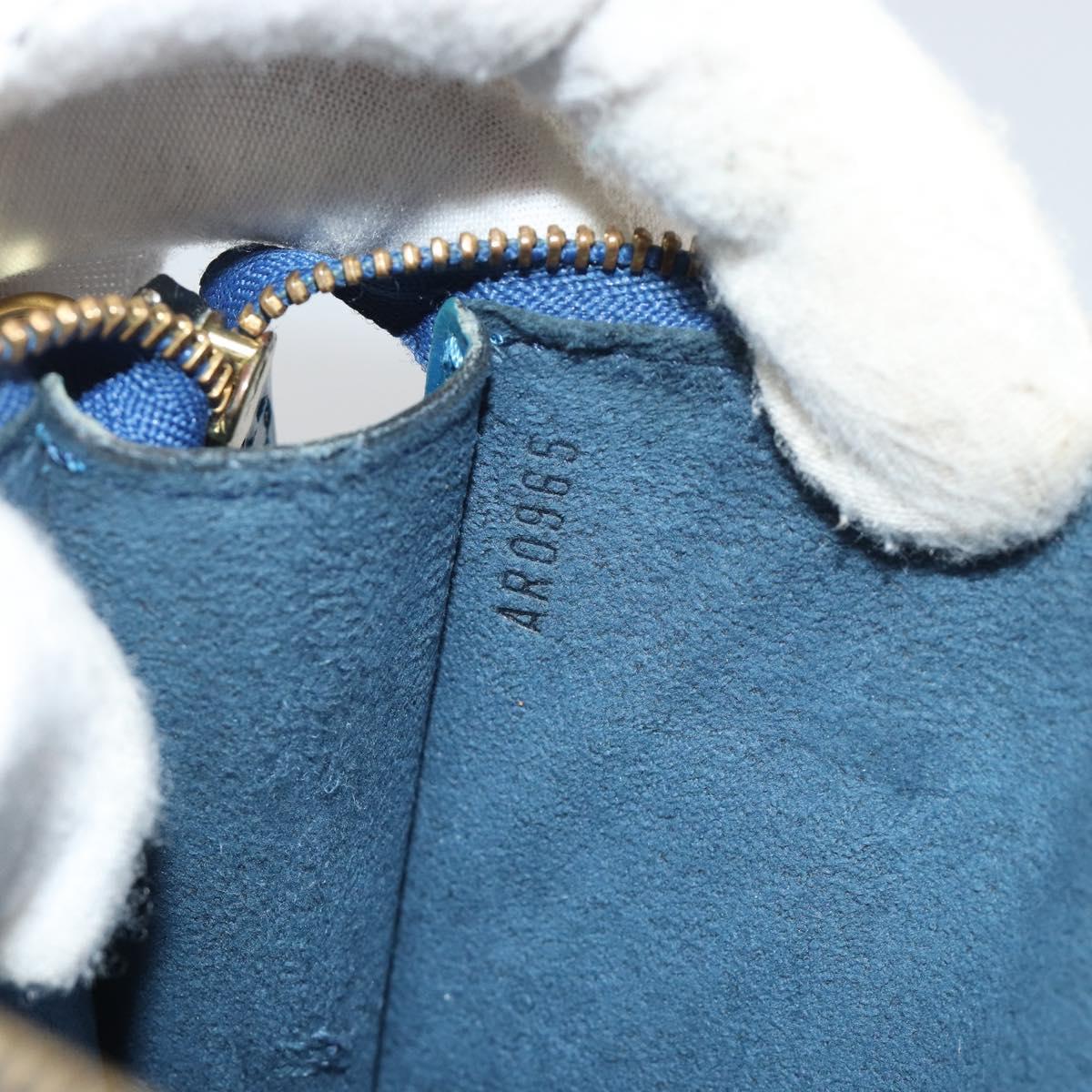 LOUIS VUITTON Epi Pochette Accessoires Pouch Blue M52985 LV Auth 191372