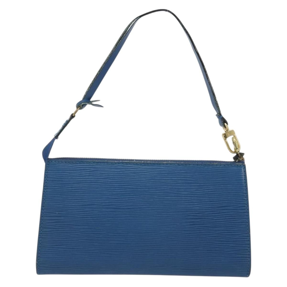 LOUIS VUITTON Epi Pochette Accessoires Pouch Blue M52985 LV Auth 191372