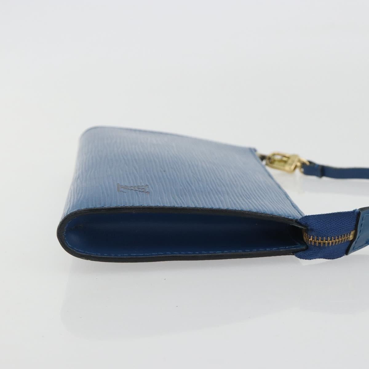 LOUIS VUITTON Epi Pochette Accessoires Pouch Blue M52985 LV Auth 191372