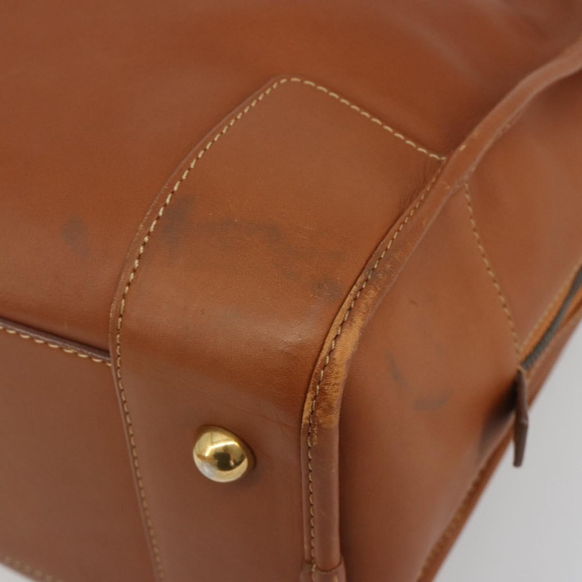 LOEWE Amazona 36 Hand Bag Leather Brown Gold Auth 191377V