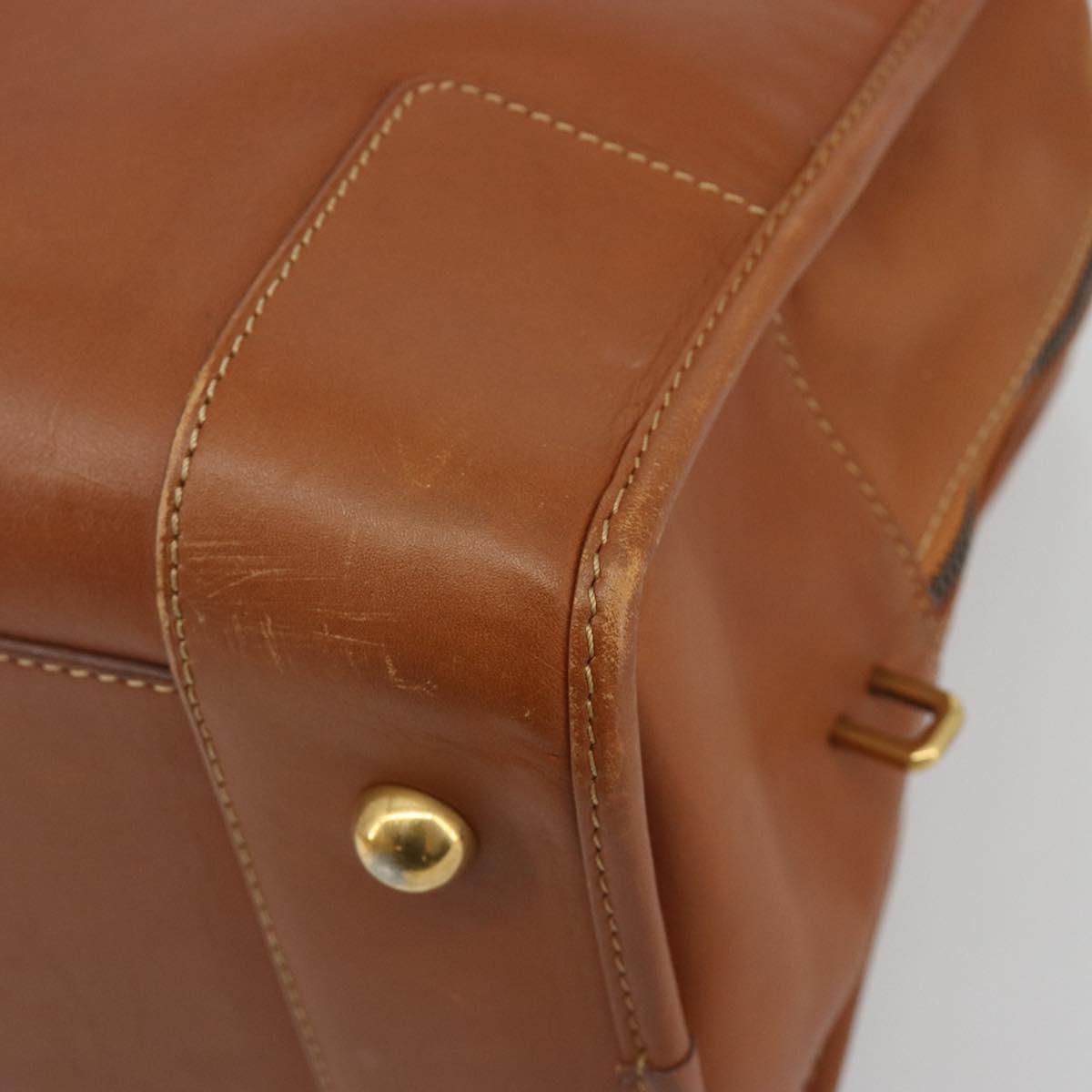 LOEWE Amazona 36 Hand Bag Leather Brown Gold Auth 191377V