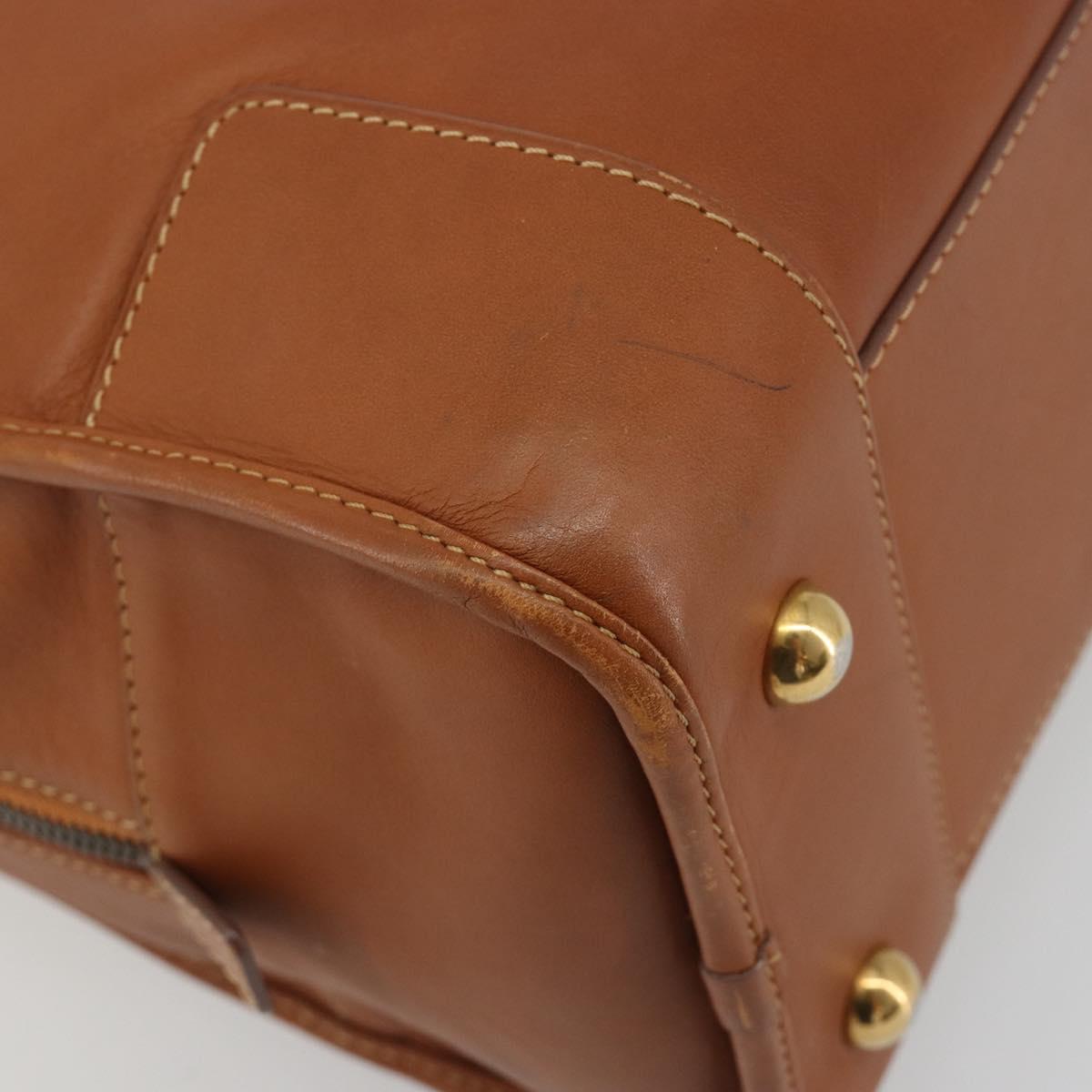 LOEWE Amazona 36 Hand Bag Leather Brown Gold Auth 191377V
