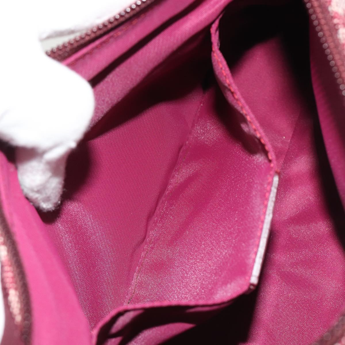 Christian Dior Trotter Canvas Accessory Pouch Red Silver Auth 191379SAV
