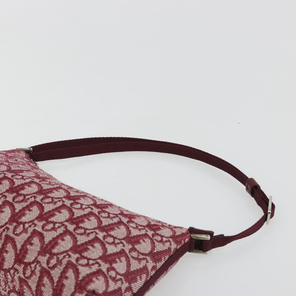 Christian Dior Trotter Canvas Accessory Pouch Red Silver Auth 191379SAV
