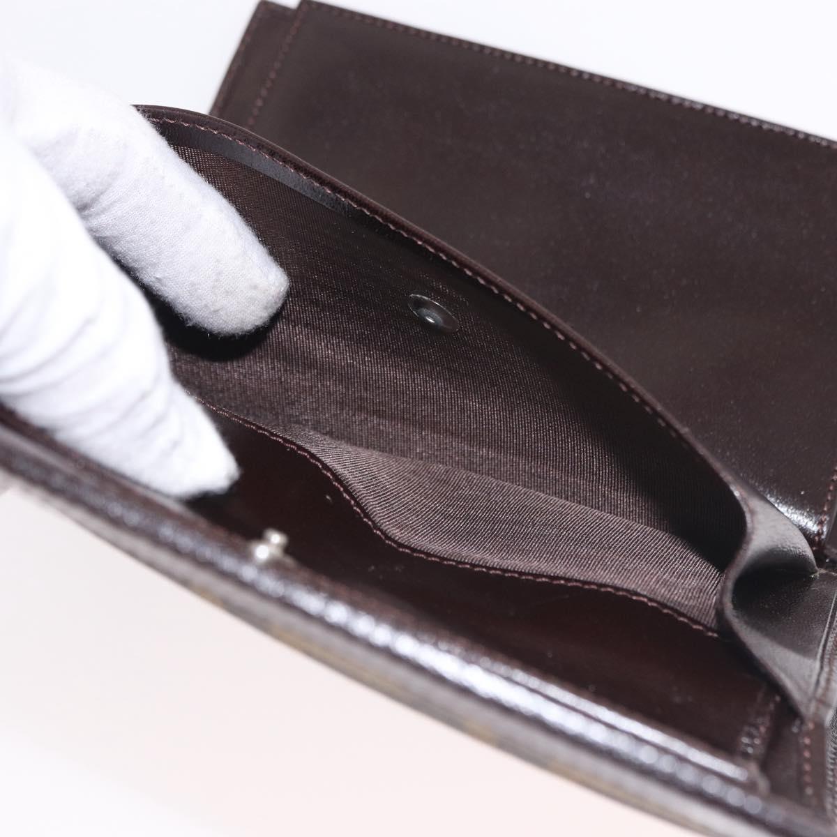 FENDI Zucca Canvas Wallet Black Brown Auth 191381V