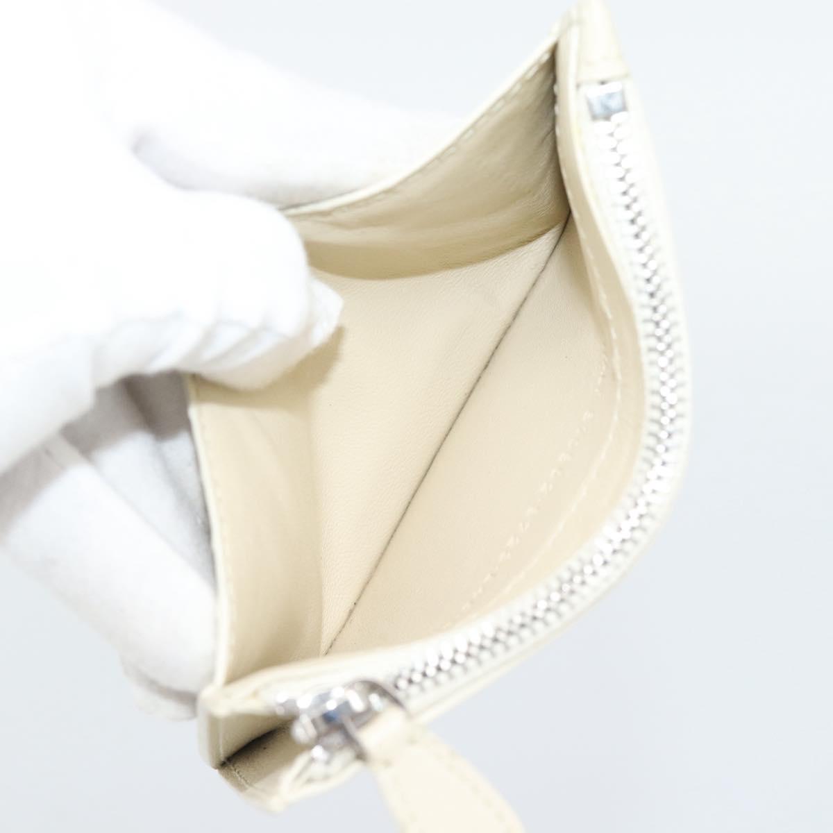BALENCIAGA Fragment Case Leather Ivory Silver 810902 Auth 191382V