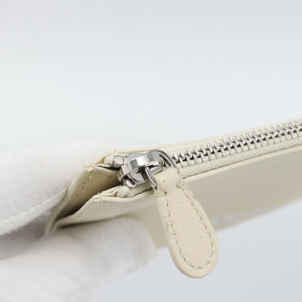 BALENCIAGA Fragment Case Leather Ivory Silver 810902 Auth 191382V