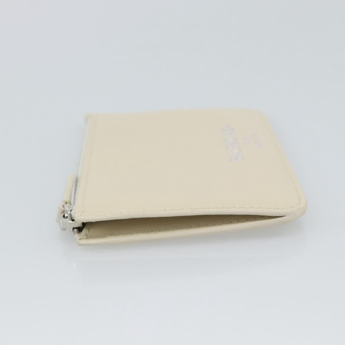 BALENCIAGA Fragment Case Leather Ivory Silver 810902 Auth 191382V
