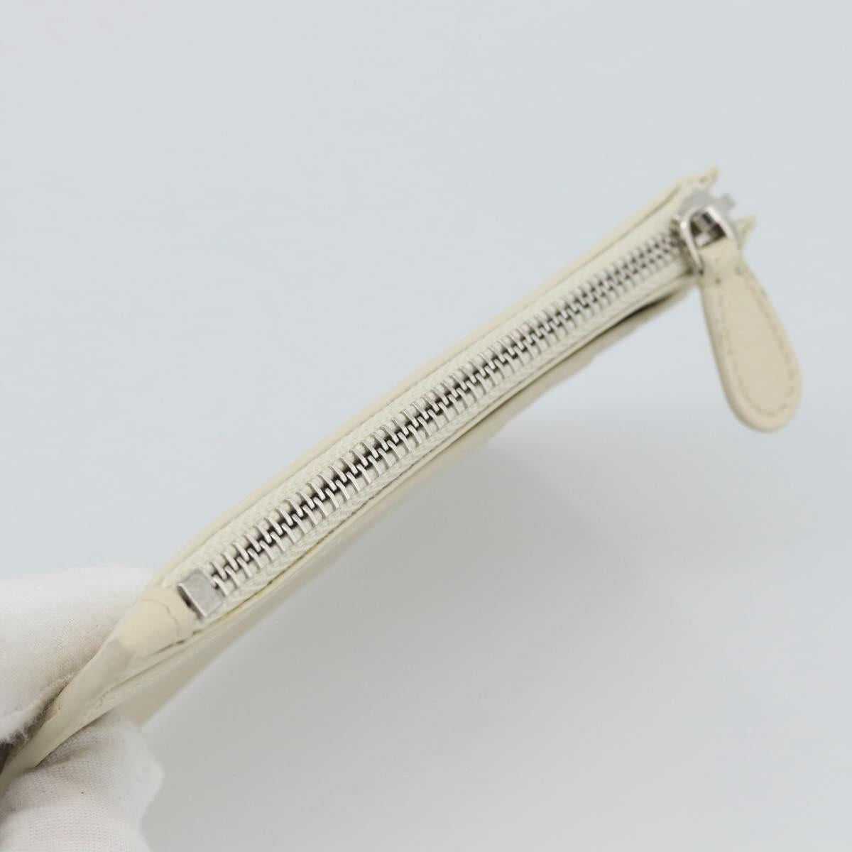 BALENCIAGA Fragment Case Leather Ivory Silver 810902 Auth 191382V