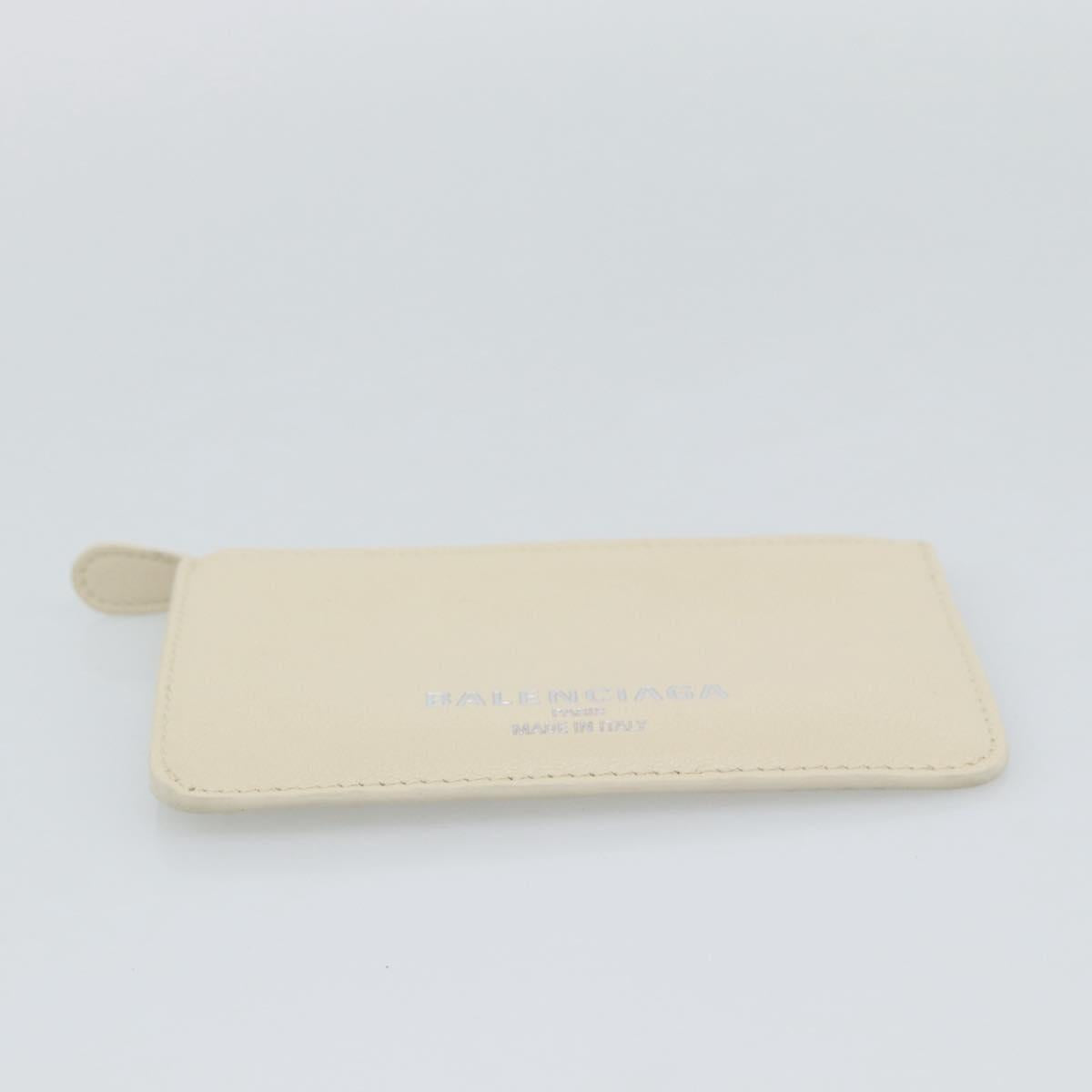 BALENCIAGA Fragment Case Leather Ivory Silver 810902 Auth 191382V