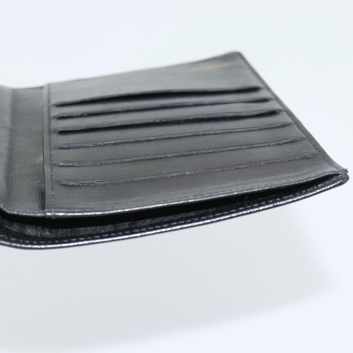 CHANEL COCO Mark Long Wallet Caviar Skin Black Gold CC Auth 191387V