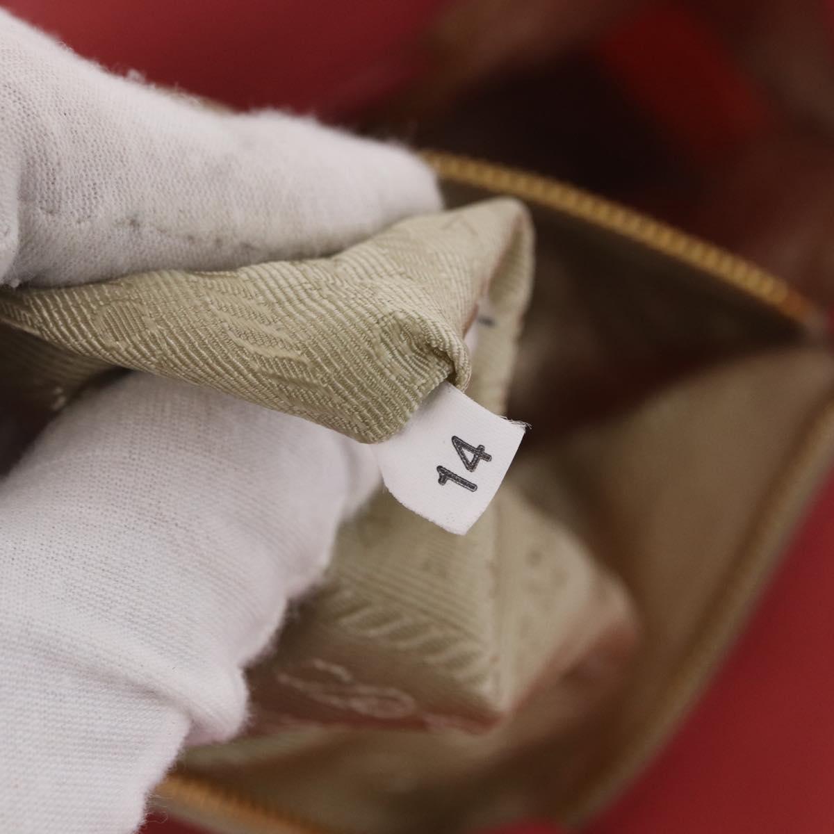 PRADA Ribbon Hand Bag Nylon Pink Gold Auth 191389A