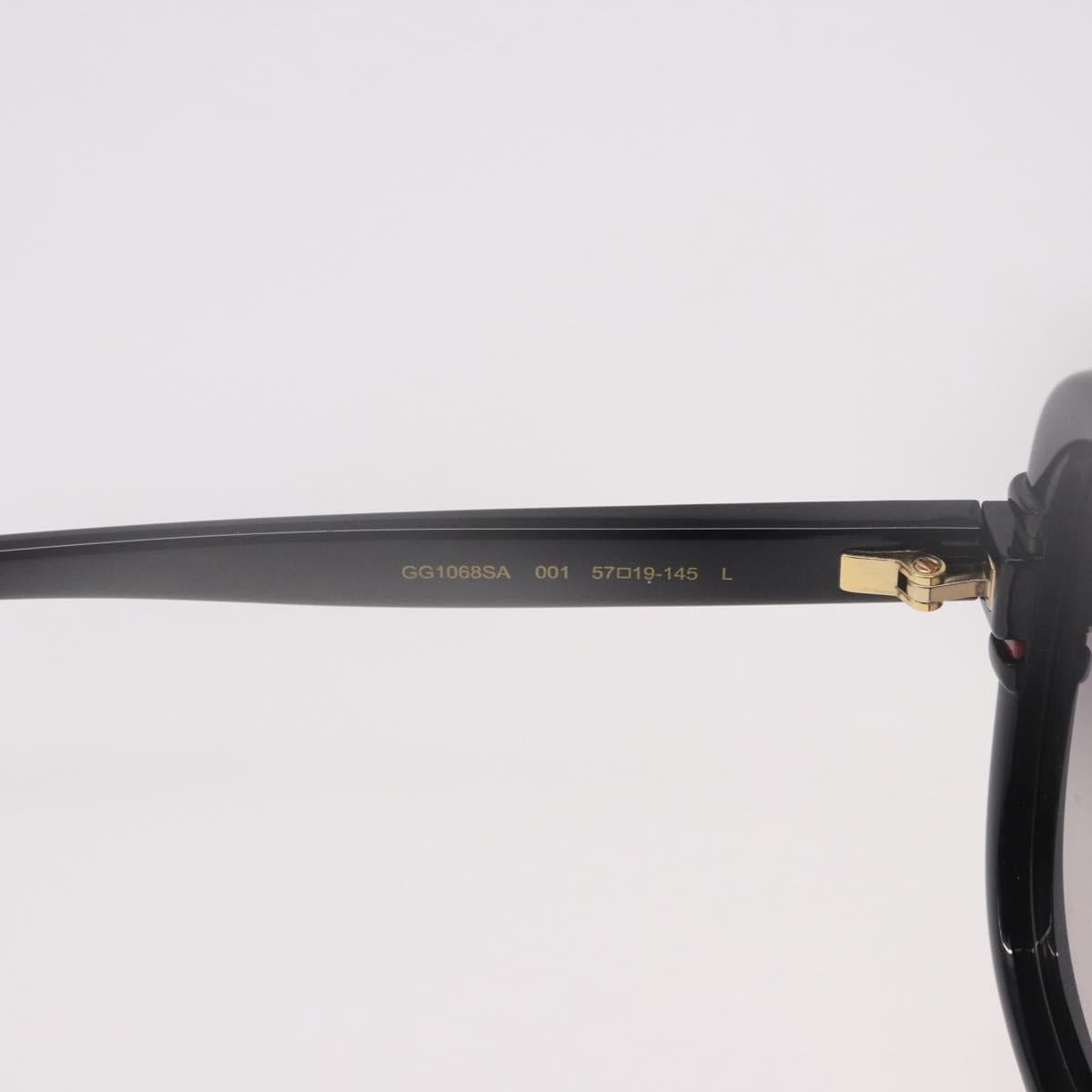 GUCCI Sunglasses Plastic Black Gold Auth 191416V