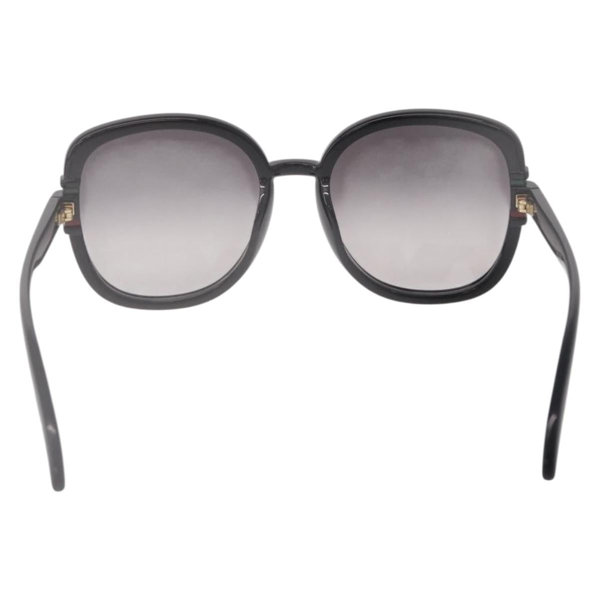 GUCCI Sunglasses Plastic Black Gold Auth 191416V