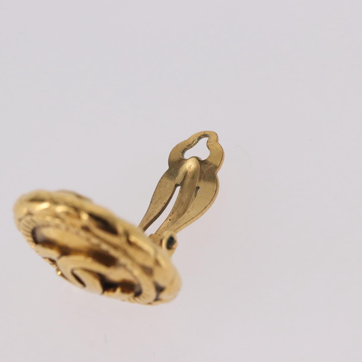 CHANEL COCO Mark Earring Metal Gold Tone CC Auth 191418V