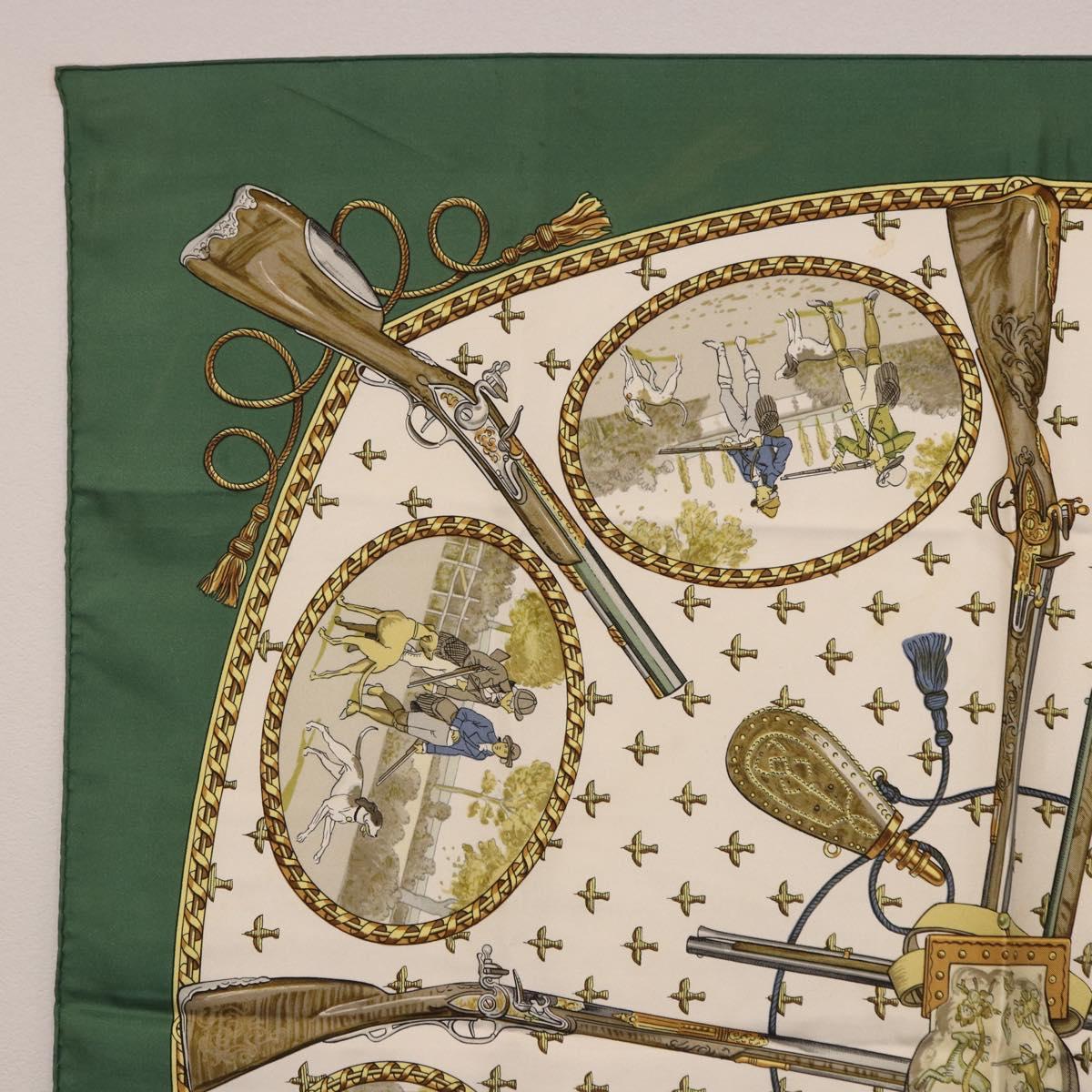 HERMES Carre 90 Scarf Silk Green Auth 191434