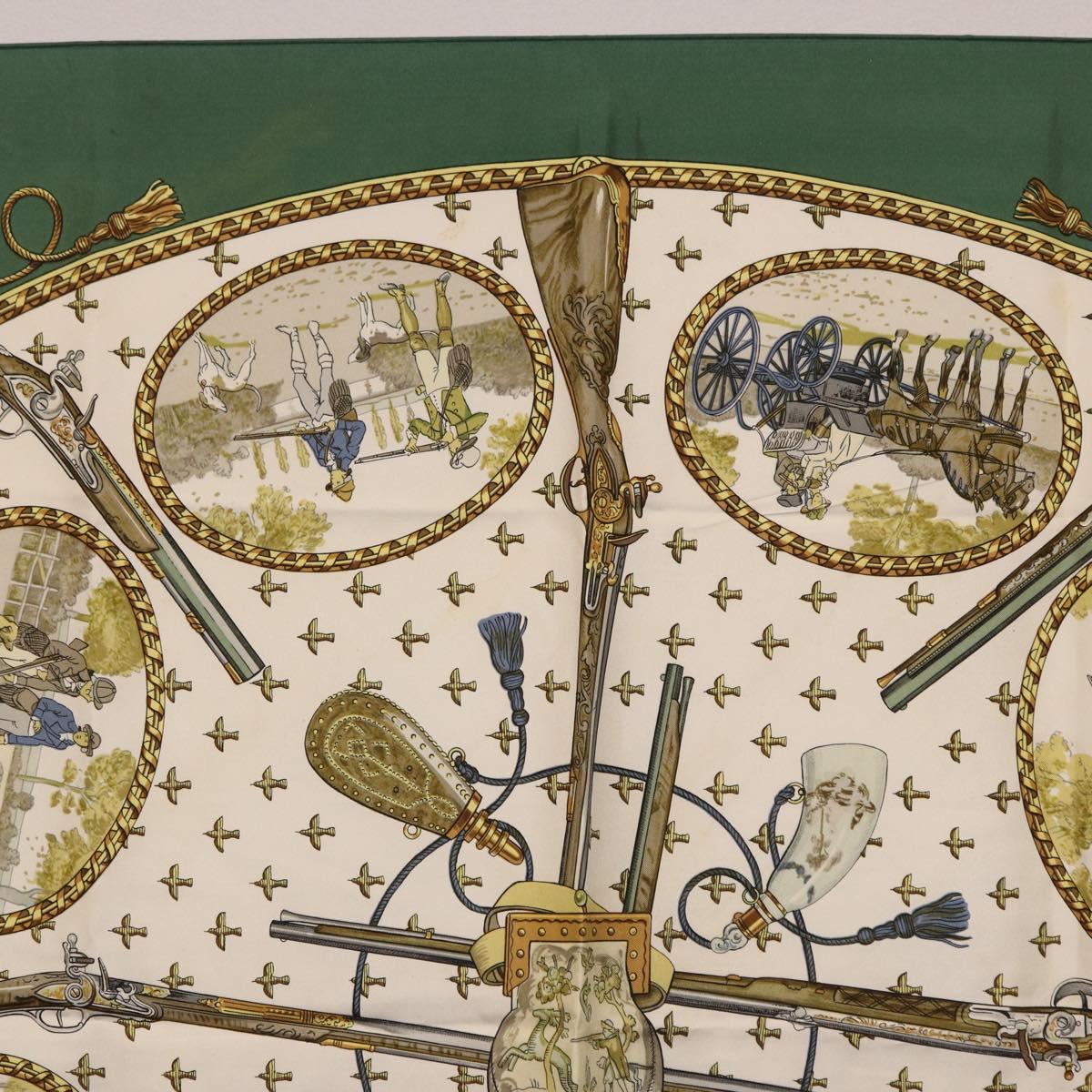 HERMES Carre 90 Scarf Silk Green Auth 191434