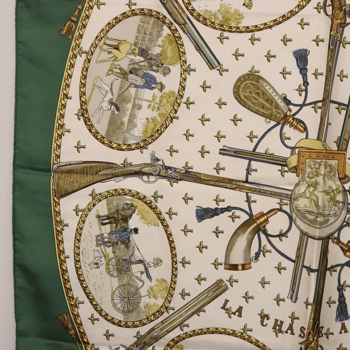HERMES Carre 90 Scarf Silk Green Auth 191434