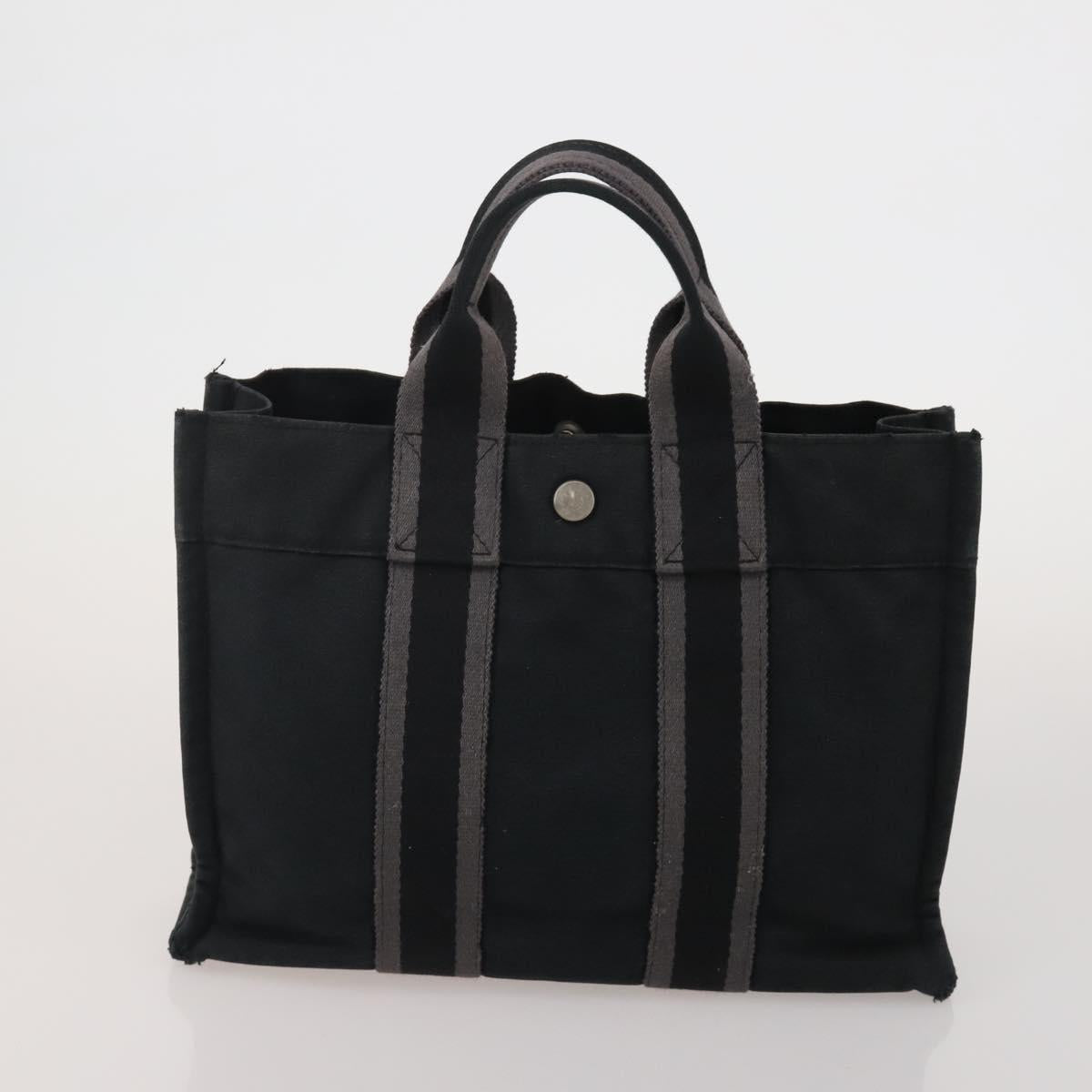 HERMES Fourre Tout PM Hand Bag Canvas 5 Set Gray Red Navy Auth 191438