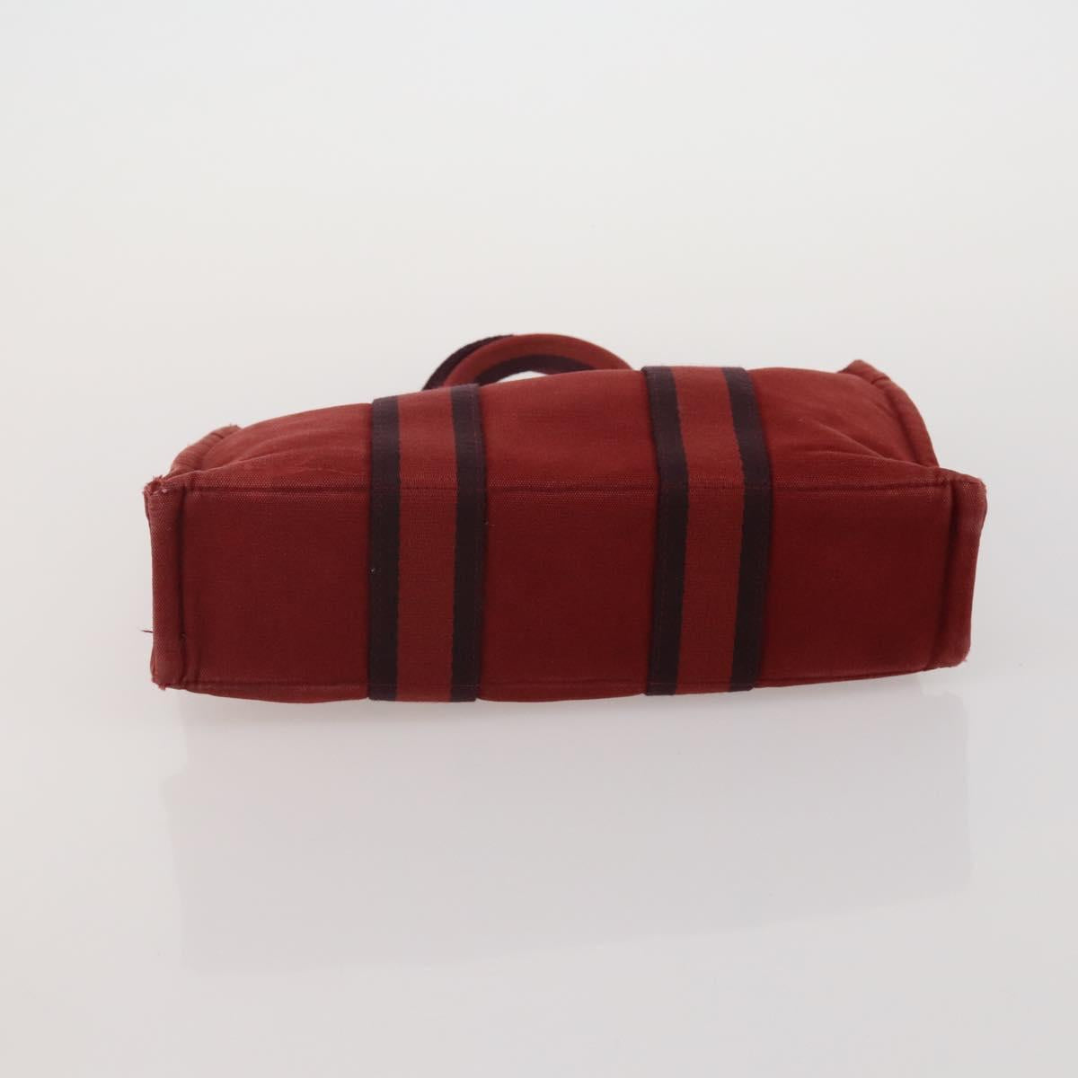 HERMES Fourre Tout PM Hand Bag Canvas 5 Set Gray Red Navy Auth 191438