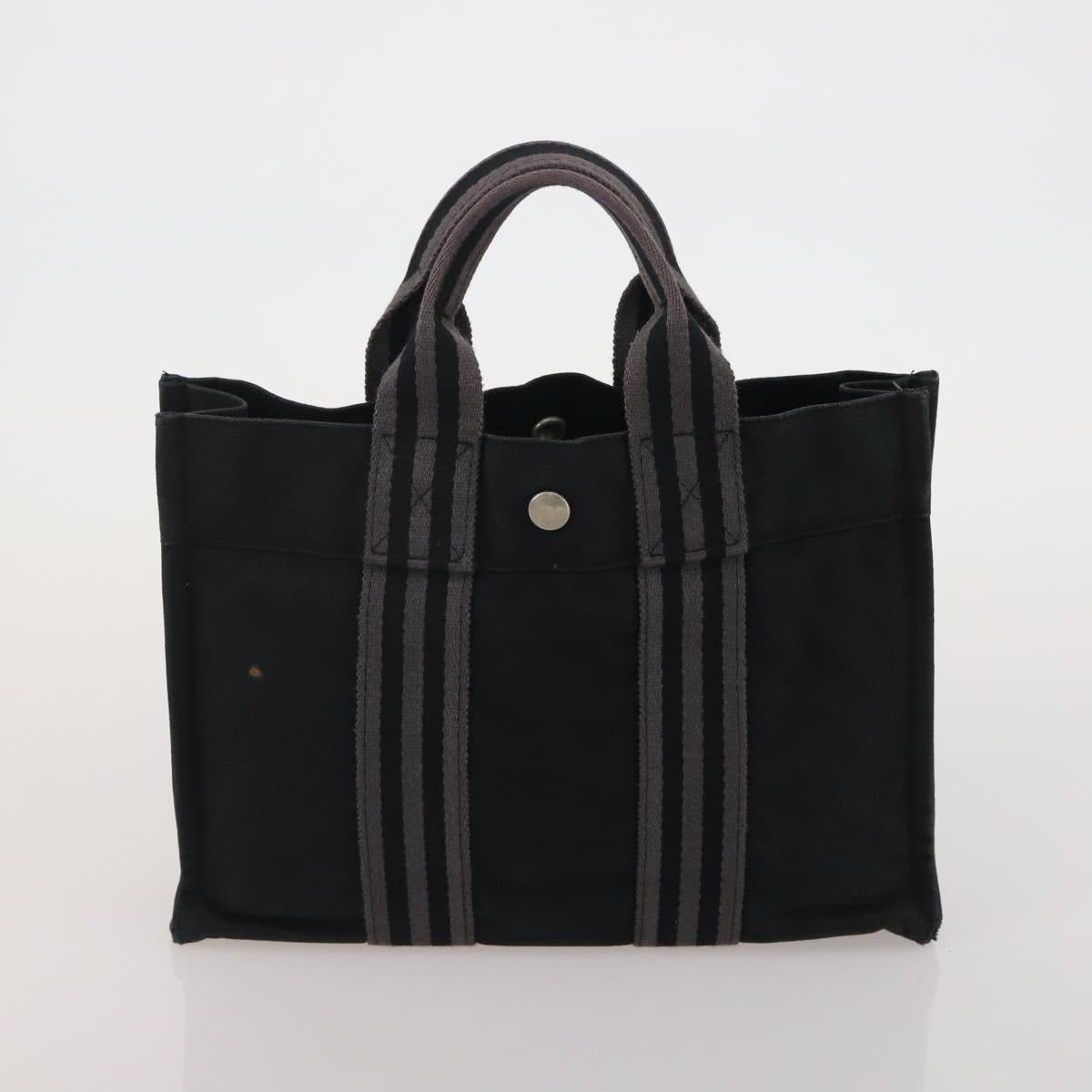 HERMES Fourre Tout PM Hand Bag Canvas 5 Set Gray Red Navy Auth 191438