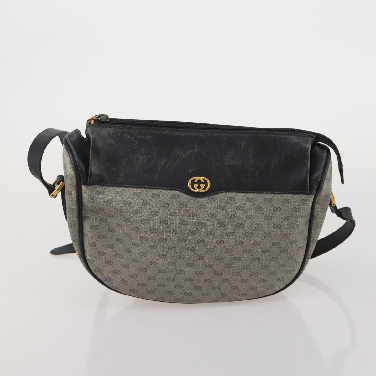 GUCCI GG Supreme Micro GG Supreme Bamboo Bag PVC Nylon 4 Set Navy Auth 191439