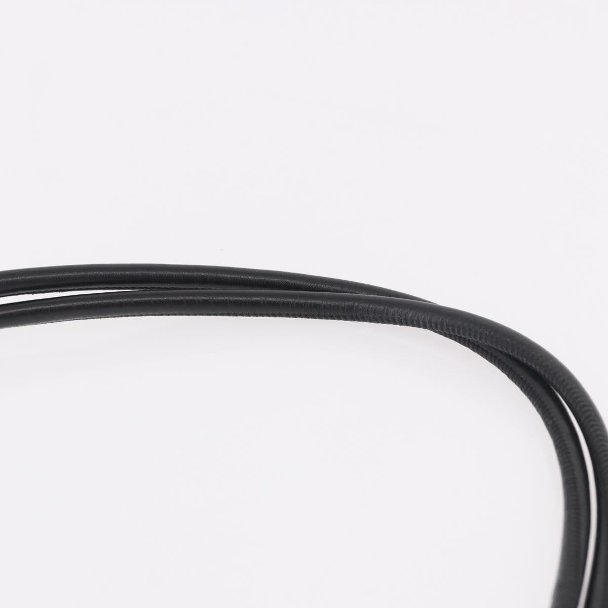 CHANEL Cambon Line Matelasse Shoulder Bag Leather Black Silver CC Auth 191455V